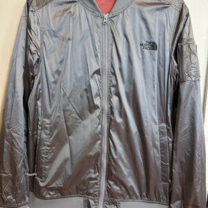 The North Face Women's Meaford Windwall dry Bomber Jacket shiny grey M